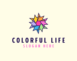 Colorful Flower Arrows logo design