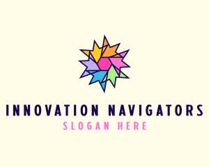 Colorful Flower Arrows logo design