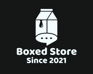 Chat Bubble Milk Box logo design