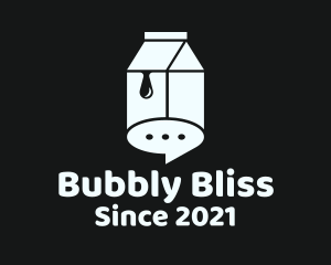 Chat Bubble Milk Box logo design