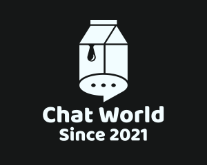 Chat Bubble Milk Box logo design