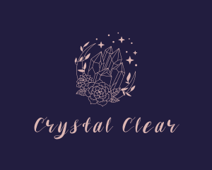 Pink Floral Gemstone logo design