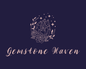 Pink Floral Gemstone logo design