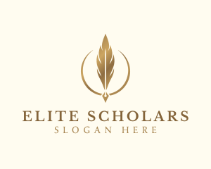 Elegant Feather Pen logo design