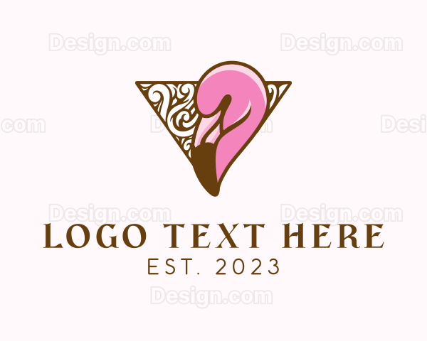 Elegant Tropical Flamingo Logo