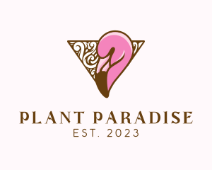 Elegant Tropical Flamingo logo design