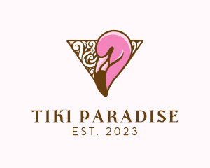 Elegant Tropical Flamingo logo design