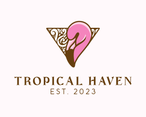 Elegant Tropical Flamingo logo design