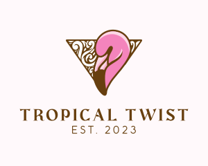 Elegant Tropical Flamingo logo design