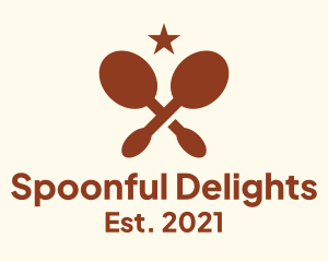 Cooking Spoon Star logo design