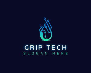 Tech Water Droplet logo design