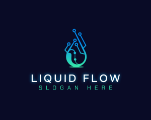 Tech Water Droplet logo design