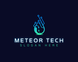 Tech Water Droplet logo design