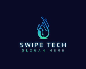 Tech Water Droplet logo design