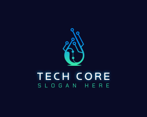 Tech Water Droplet logo design