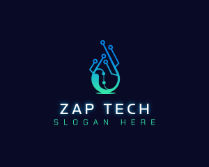 Tech Water Droplet logo design