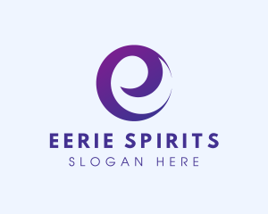 Simple Swirl Letter E logo design