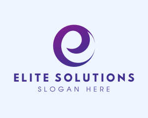 Simple Swirl Letter E logo design