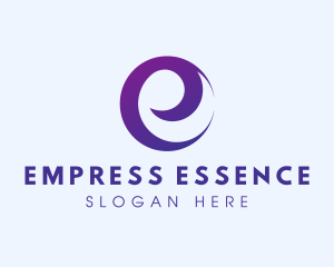 Simple Swirl Letter E logo design