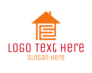 House - Orange Home Maze logo design