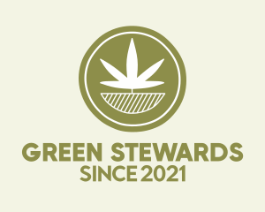 Green Weed Coin  logo design