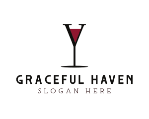 Wine Glass Bar Letter Y logo