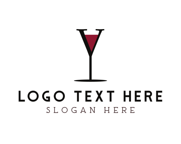 Wine Glass Bar Letter Y logo