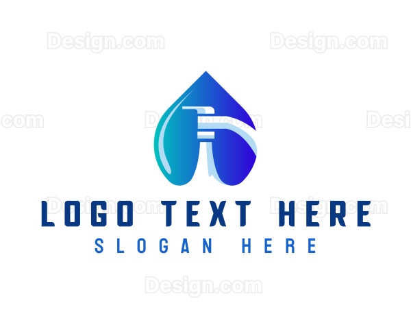 Water Faucet Plumbing Logo