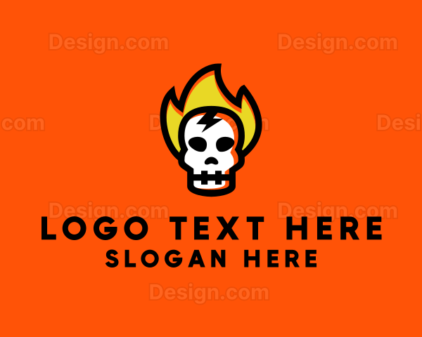 Fire Skull Head Logo