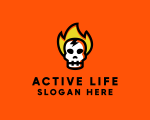 Fire Skull Head Logo
