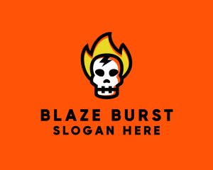 Fire Skull Head logo design