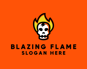 Fire Skull Head logo design