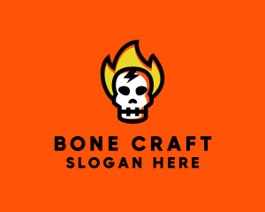 Fire Skull Head logo design