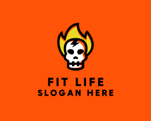Fire Skull Head logo