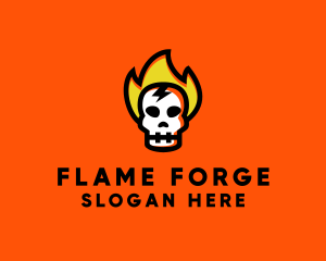 Fire Skull Head logo design