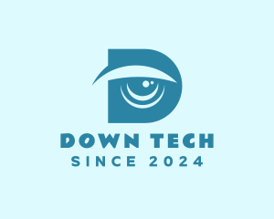 Cyber Eye Tech Letter D logo design