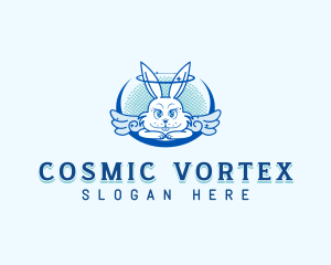 Cosmic Rabbit Angel logo design