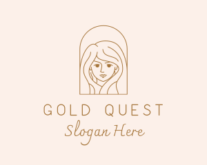 Pretty Gold Woman  logo design