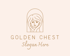 Pretty Gold Woman  logo design