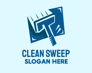 Blue Squeegee Window Cleaner logo design