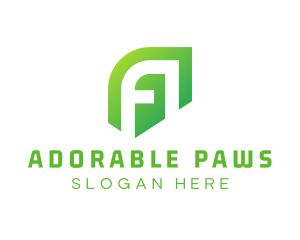 Modern Green Letter A logo design