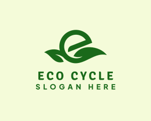 Eco Friendly Leaf Letter E  logo design