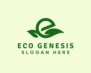 Eco Friendly Leaf Letter E  logo design