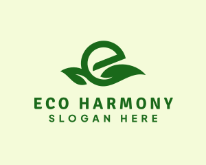 Eco Friendly Leaf Letter E  logo design