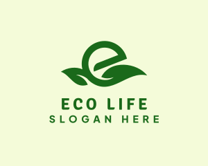 Eco Friendly Leaf Letter E  logo design