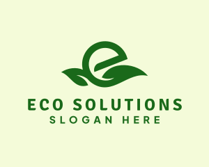 Eco Friendly Leaf Letter E  logo design