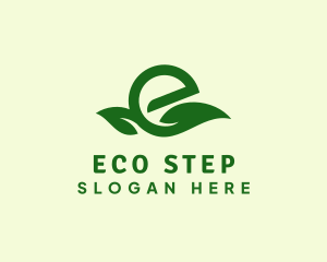 Eco Friendly Leaf Letter E  logo design