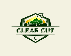 Grass Cutter Lawn Mower logo design