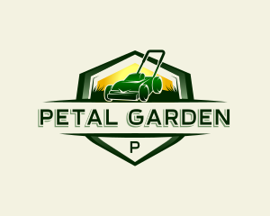 Grass Cutter Lawn Mower logo design