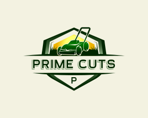 Grass Cutter Lawn Mower logo design